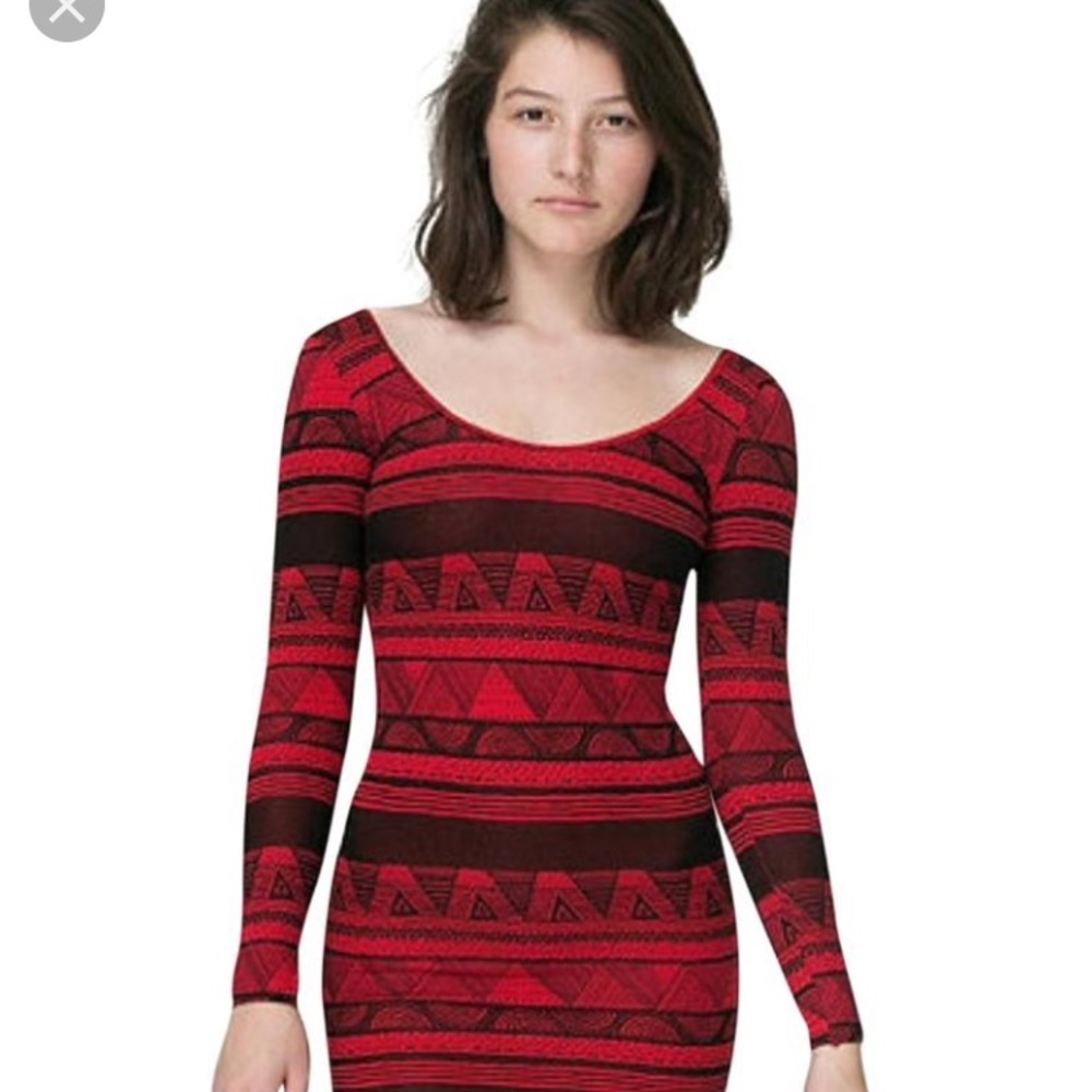 Tribal print red dress